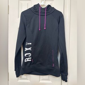 ROXY Black and Pink Hoodie Size M